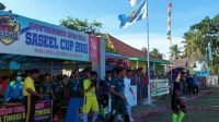 Tim Dakau Lamak FC saat memasuki lapangan pertandingan.