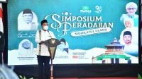 Bupati Fauzi saat menyampaikan sambutan di Simposium Peradaban NU.