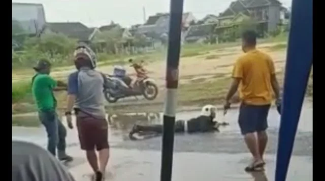 Situasi penembakan pelaku penodongan yang dinyatakan mengalami gangguan jiwa oleh keluarganya. (dok. Ist.).