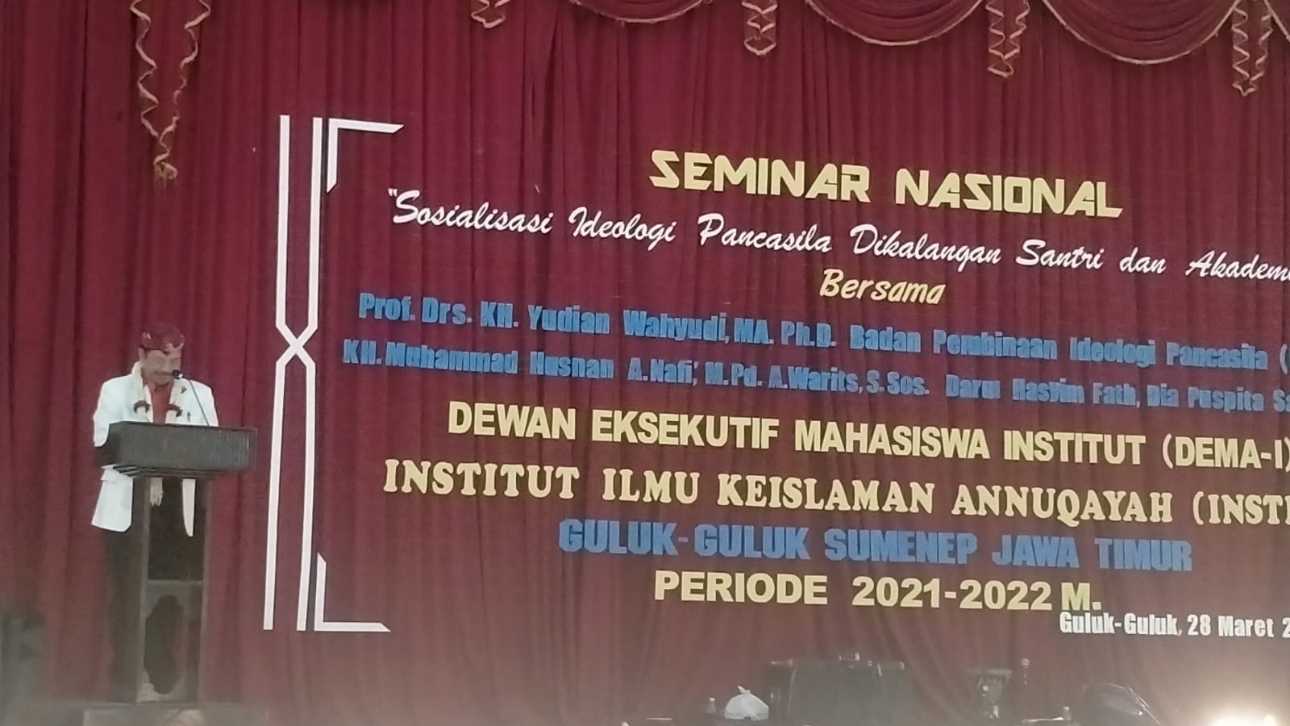 Ketua BPIP Prof Yudian Wahyudi, saat memberi Keynote Speaker Seminar Nasional di Instika Guluk-guluk.