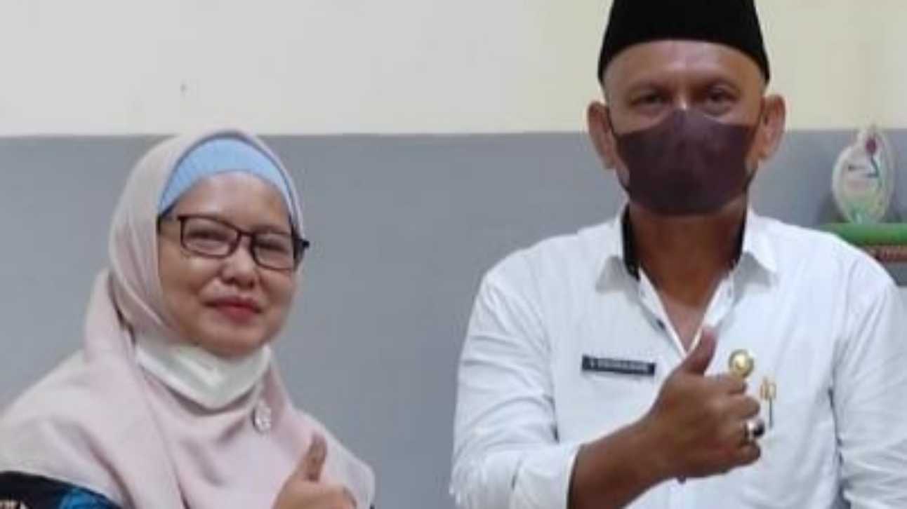 Ketua FGSNI Sumenep, Siti Munadliroh, bersama Kasi Pendma Kemenag Sumenep, Muhammad Shadiq.