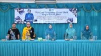 Ketua TP PKK Sumenep, Nia Kurnia Fauzi saat sambutan dan membuka pelatihan Batik Shibori di Sekretariat PKK Sumenep.
